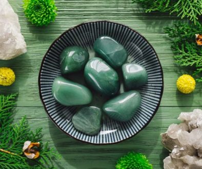 Green Aventurine with Smoky Quartz and Greenery